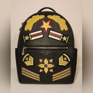 Henri bendel Black Military backpack with patch detail